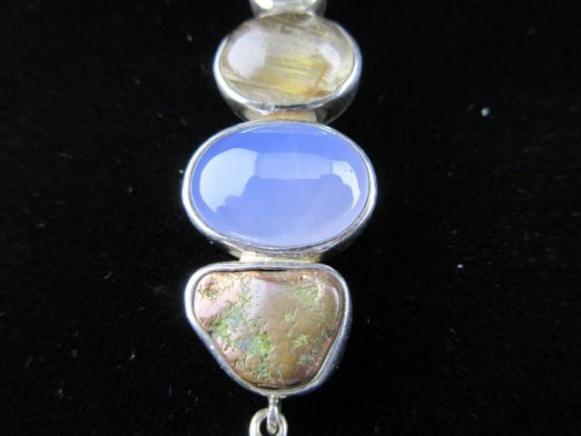 Gemstone, Pearl Crystal Sterling Silver Signed Artisan Pendant