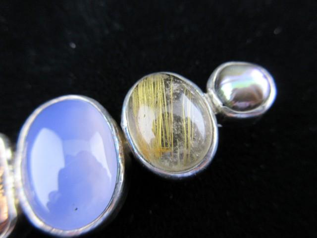 Gemstone, Pearl Crystal Sterling Silver Signed Artisan Pendant
