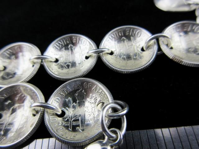 Very Nice Silver Dime 8” Bracelet.