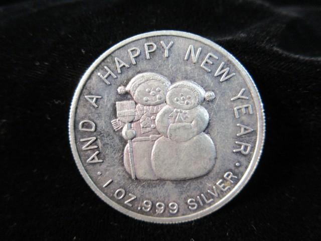 1oz Fine Silver Christmas New Year Coin