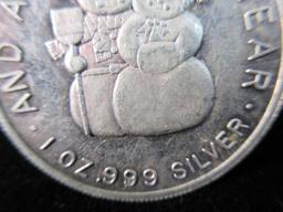 1oz Fine Silver Christmas New Year Coin