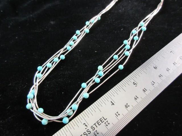 Vintage Sterling Silver Multi Strand and Bead Style Necklace