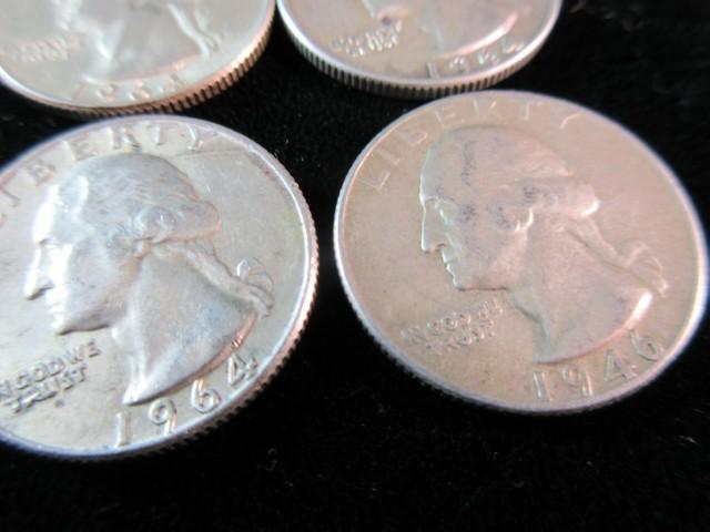 Lot of Four Silver Quarter Dollars 64-46