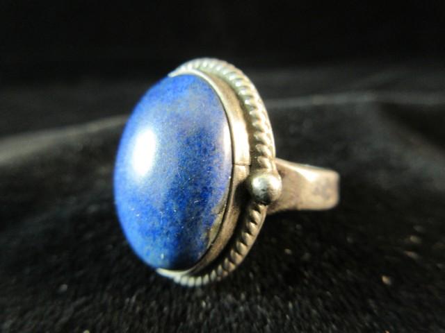Vintage Lapis Stone Sterling Silver Ring