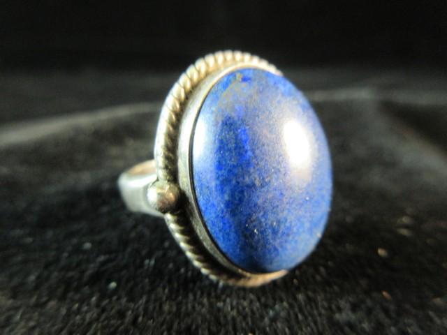 Vintage Lapis Stone Sterling Silver Ring