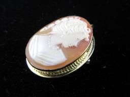 Krementz Brand Gold Filled Hand Carved Cameo Pin or Pendant