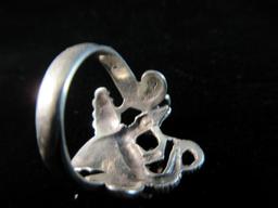 Flying Dragon Themed Sterling Silver Ring