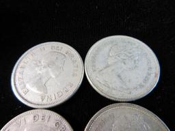 Lot of Four Canada Silver Quarters