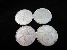 Lot of Four Canada Silver Quarters