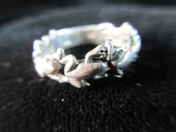 Frog Themed Sterling Silver Vintage Ring