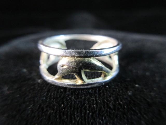 Dolphin Themed Sterling Silver Band Style Ring