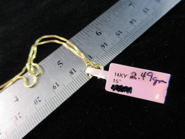 15” 14K Yellow Gold 2.49 Gram Necklace