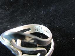 Signed Sterling Silver Modern Style Ring