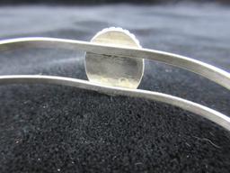 Green Center Stone Sterling Silver Cuff Bracelet