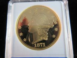 1871 CC Double Eagle Replica Gold 24k Layered Coin