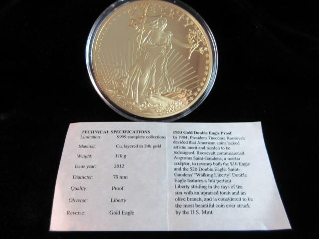 Gold Dream Replica Collection Large 24K Gold Overlay Coin