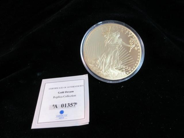 Gold Dream Replica Collection Large 24K Gold Overlay Coin
