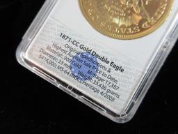 1871 CC Replica 24K Gold Overlay Encased Coin