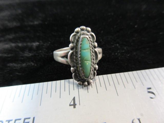 Turquoise Stone Sterling Silver Vintage Ring