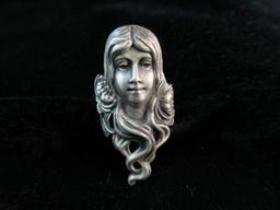 Vintage Sterling Silver Cameo Ring