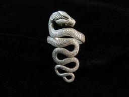 Sterling Silver Snake Themed Ring