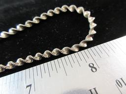 18” Twisted Herringbone Sterling Silver Necklace