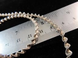 18” Twisted Herringbone Sterling Silver Necklace