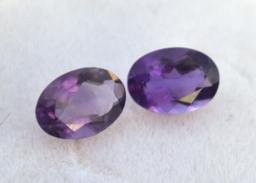 1.30 Carat Matched Pair of Oval Cut Amethysts