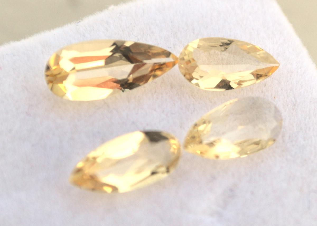 2.85 Carat Parcel of Fancy Pear Cut Citrines