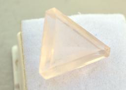 16.35 Carat Very Fine Fancy Trillion Cut Rose Quartz