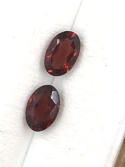 Garnet Oval Matched Set 0.965 ct