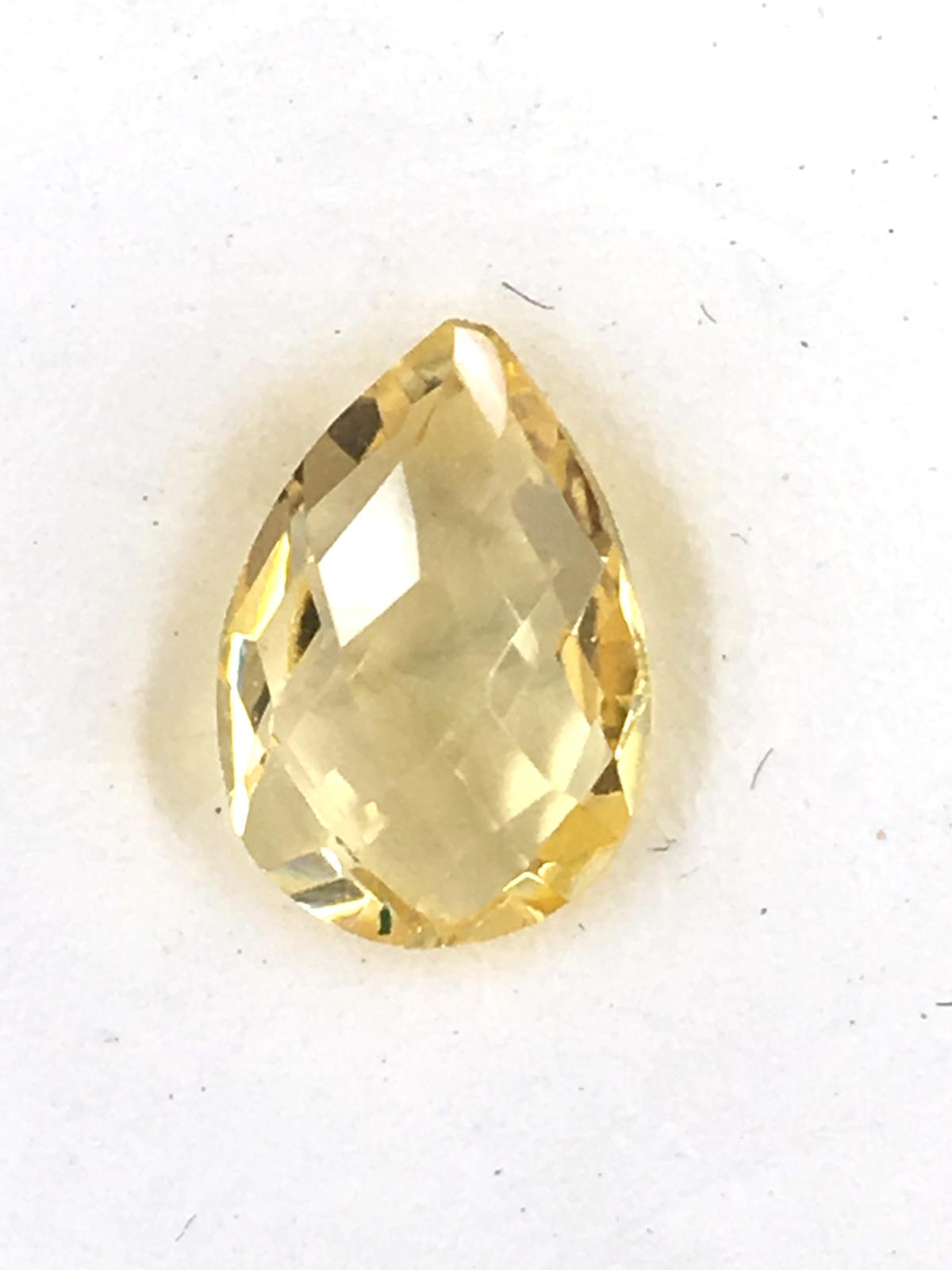 Citrine Teardrop Checkerboard Cut 1.68 ct