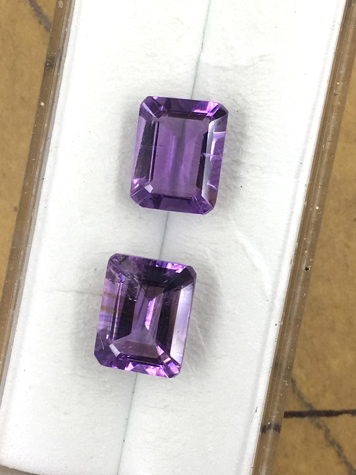 Amethyst Emerald Cut Matched Set 4.63 ct