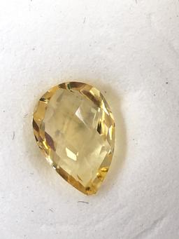 Citrine Teardrop Checkerboard Cut 1.78 ct