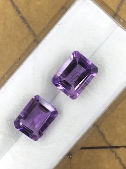 Amethyst Emerald Cut Matched Set 4.28 ct