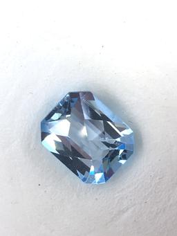 Cushion Checker Natural Blue Topaz 3.74 ct