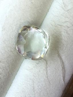 Green Amethyst Cushion Cut 1.37  cts