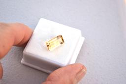 4.74 Carat Fine Baguette Cut Citrine