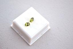 1.73 Carat Matched Pair of Fine Oval Cut Peridot