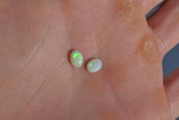 1.00 Carat Matched Pair of Bright Australian Opals