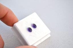 1.69 Carat Matched Pair of Amethyst Cabochons