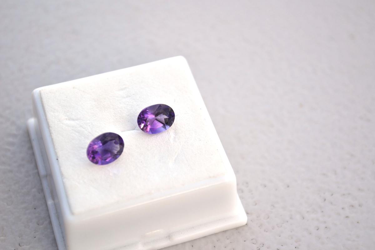 2.27 Carat Matched Pair of Very Fine Amethysts