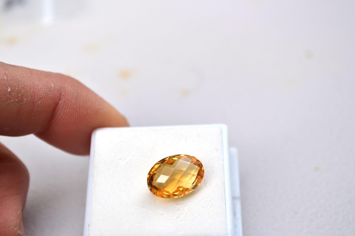 6.00 Carat Fantastic Oval Checkerboard Cut Citrine