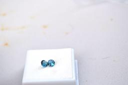 1.21 Carat Very Nice Matched Pair of Swiss Blue Topaz