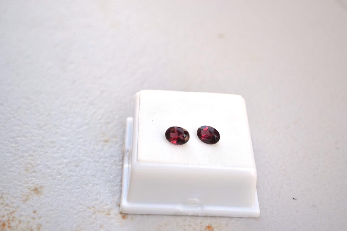 1.76 Carat Fine Matched Pair of Garnets