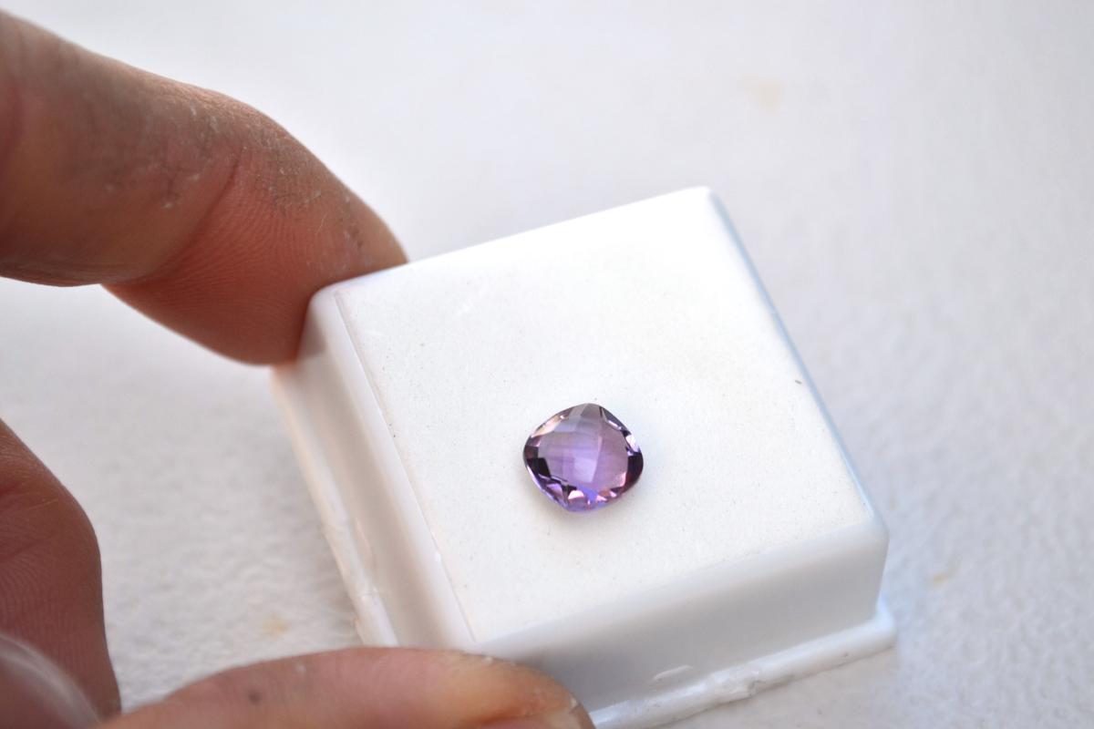 1.85 Carat Top Quality Cushion Checkerboard Cut Amethyst