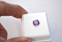 1.85 Carat Top Quality Cushion Checkerboard Cut Amethyst