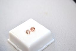 0.92 Carat Matched Pair of Coppery Red Oregon Sunstone