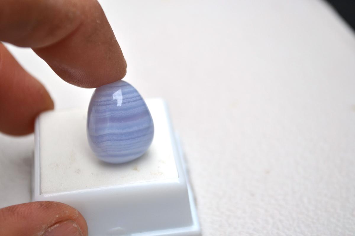 27.59 Carat Fine Blue Lace Agate Cabochon