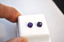 1.69 Carat Matched Pair of Rich Amethysts